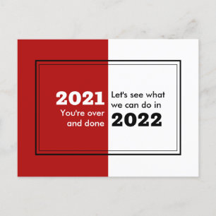 Cartão Postal Adeus Feliz ano novo 2021 Olá 2022