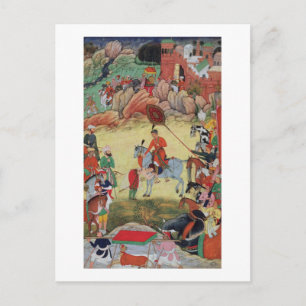 Cartão Postal Adham Khan paying homage to Akbar at Sarangpur, Ce