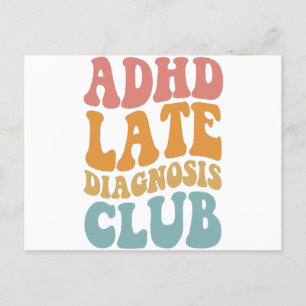 Cartão Postal AdHD: Diagnóstico tardio Clube Funny Neurodiversit