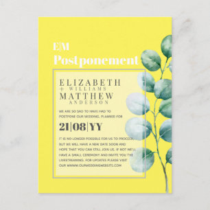 Cartão Postal Adiamento da Mudança de Planos Eucalyptus Greenery