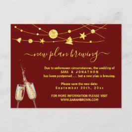 Cartão Postal Adiamento de Casamento de Beer Engraçado Postc