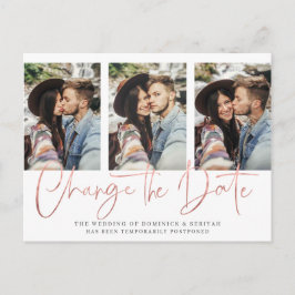 Cartão Postal Adiamento de Casamento Dourado de Rosa de Chic Esc
