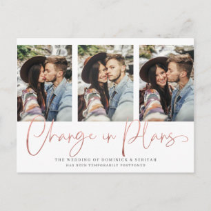 Cartão Postal Adiamento de Casamento Dourado de Rosa de Manuscri