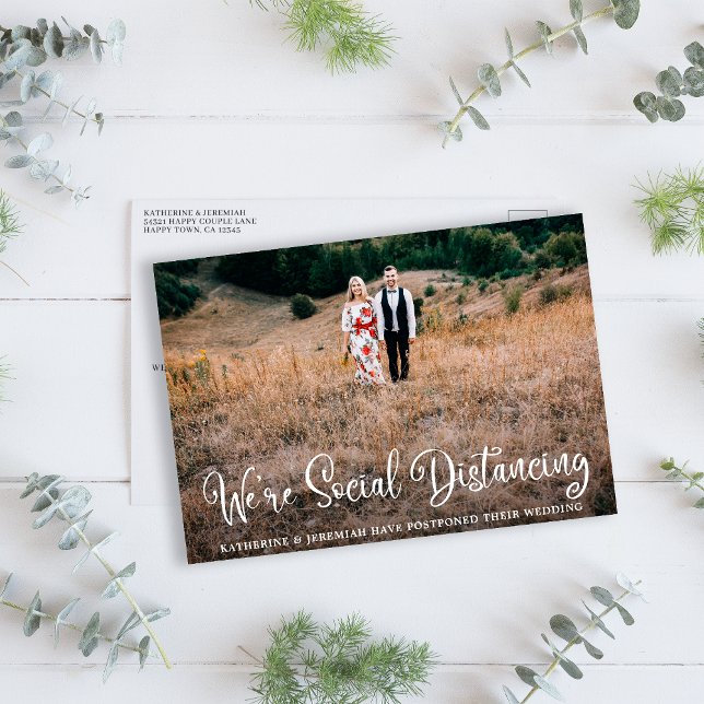 Cartão Postal Adiamento de Casamento Humorístico (Criador carregado)