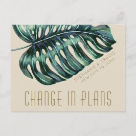 Cartão Postal Adiamento de Casamento Tropical nos Planos