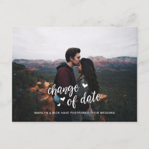 Cartão Postal Adiamento de Foto de Casamento, Mudança de Data