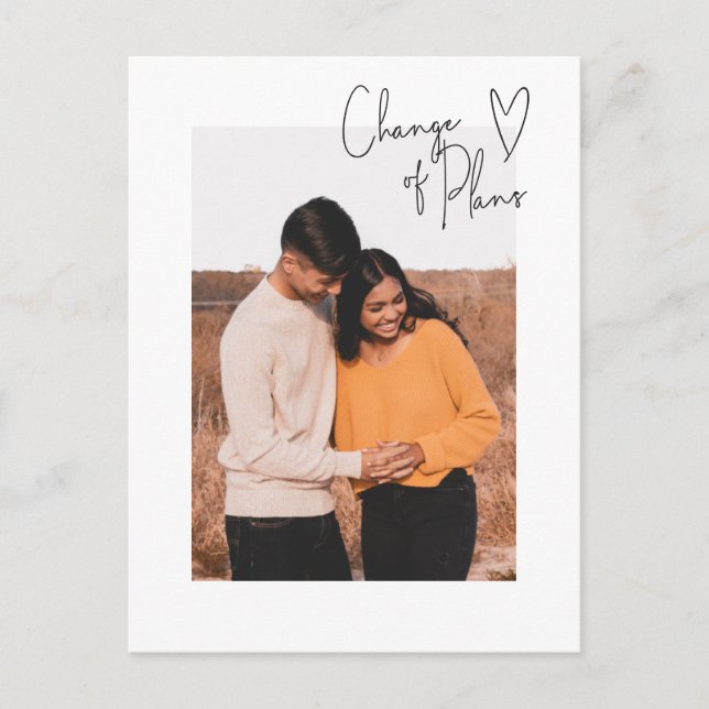 Cartão Postal Adiamento de Foto de Script Simples de Alteração d (Frente)