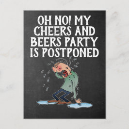 Cartão Postal Adiamento do Cancelamento da Festa Cheers And Beer