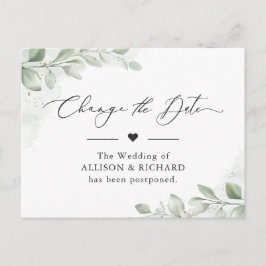 Cartão Postal Adiar Data Chic Greenery Eucalipto Adiado
