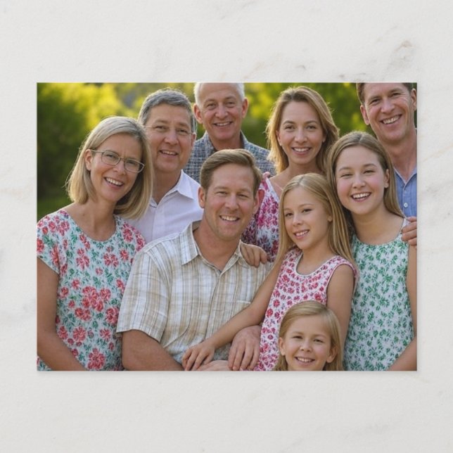 Cartão Postal Adicionar Foto de Reunião da Família Personalizar (Frente)