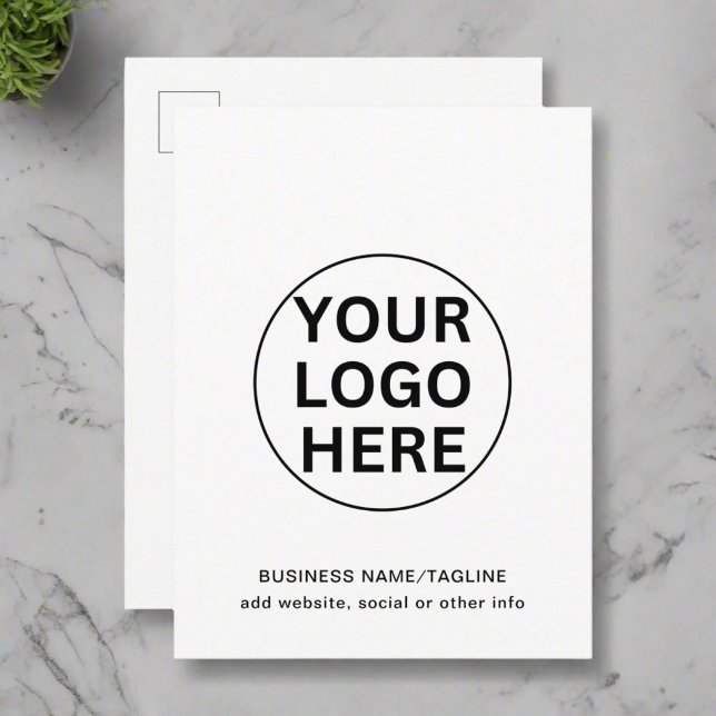 Cartão Postal Adicionar seu texto e logotipo Promocional preto e (Criador carregado)