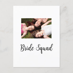 Cartão Postal Adicione o seu nome de foto: bridesmaid squad brid