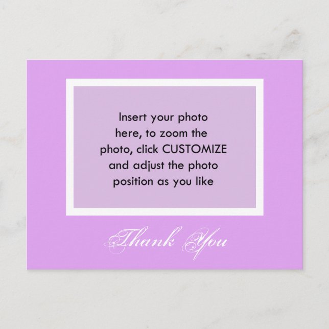 Cartão Postal Adicione o seu obrigado de fotos que você faz o ca (Frente)
