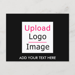 Cartão Postal Adicione seu logotipo e texto personalizado Tchic