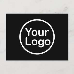 Cartão Postal Adicione seu próprio logotipo Fundo Negro
