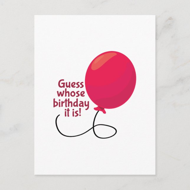 Cartão Postal Adivinha De Quem Aniversário (Frente)