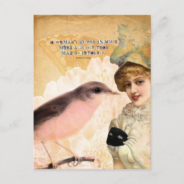 Cartão Postal Adivinha de uma mulher (Frente)