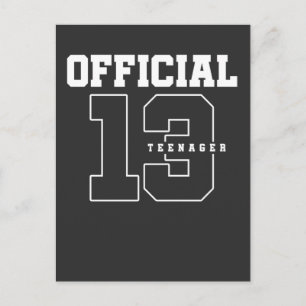 Cartão Postal Adolescente Oficial Aniversário de 13 anos Treze a