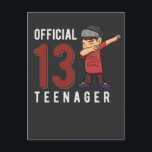 Cartão Postal Adolescente Oficial Dabbing Kid 13 Birthday Filho<br><div class="desc">Ideias Perfeitas de Aniversário para Meninos. Surpresa incrível para seu filho de treze anos,  neto e filho. Engraçado 13 de Aniversário Oficial do Teenager Outfit para sobrinho de 13 anos.</div>