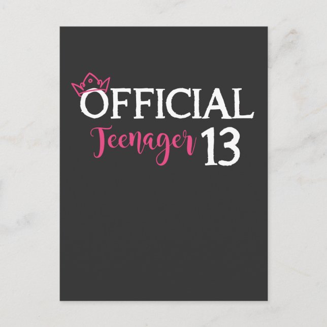 Cartão Postal Adolescente Oficial Princesa 13 Birthday (Frente)