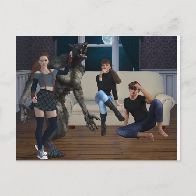 Cartão Postal Adolescentes Lobisomens Licantropos Metamorfos (Frente)