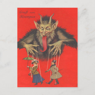 Cartão Postal Adolescentes manipulando Krampus