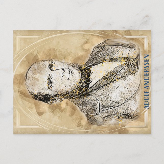 Cartão Postal Adolf Anderssen, jogador de xadrez, (Frente)