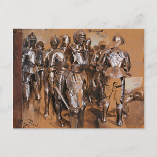 Cartão Postal Adolph von Menzel Armor fantasia câmara CC0095