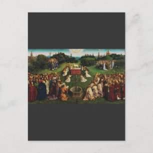Cartão Postal Adoração do cordeiro por Jan van Eyck