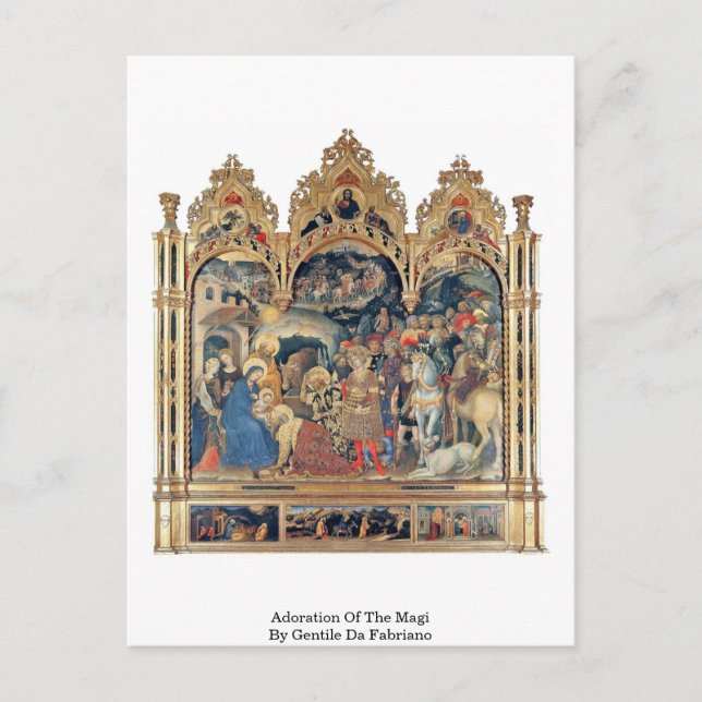 Cartão Postal Adoração Do Magi Por Gentile Da Fabriano (Frente)