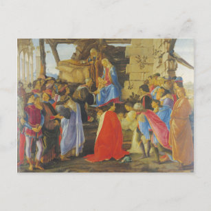 Cartão Postal Adoração do Magi por Sandro Botticelli 1475