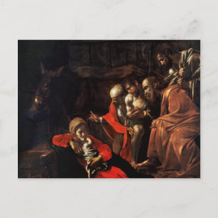 Cartão Postal Adoração dos Pastores por Caravaggio (1609)