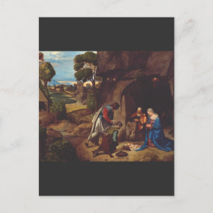 Cartão Postal Adoração dos Pastores por Giorgione