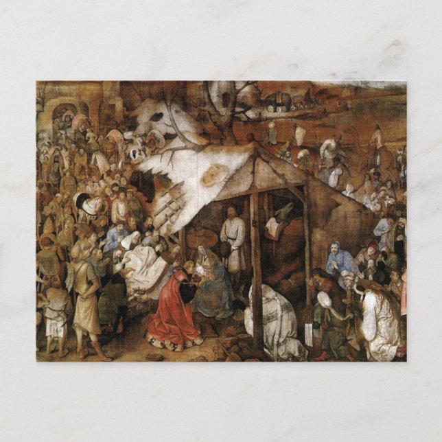 Cartão Postal Adoração dos Reis por Bruegel, o Elder Postca (Frente)