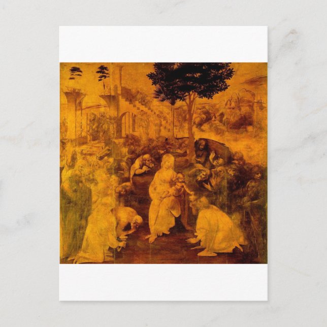 Cartão Postal Adoration of the Magi by Leonardo Da Vinci (Frente)