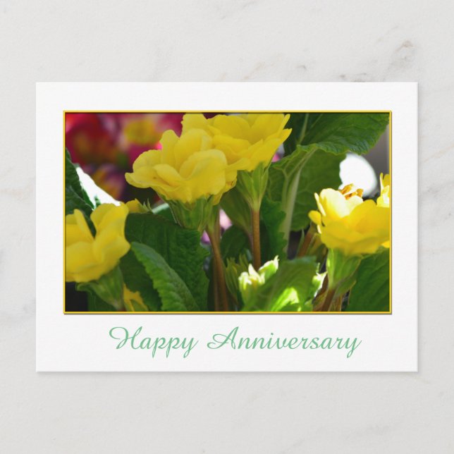 Cartão Postal Adorável aniversário das flores amarelas do jardim (Frente)