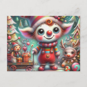 Cartão Postal Adorável Elfo de Natal Desajustado