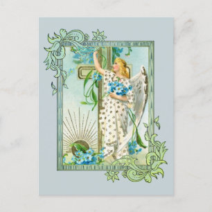 Cartão Postal Adorável Esqueça-Me Não Angel