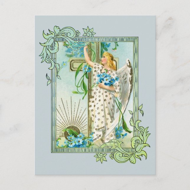 Cartão Postal Adorável Esqueça-Me Não Angel (Frente)