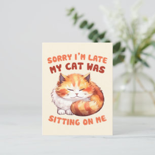 Cartão Postal Adorável Laranja Tabby Cat. Desculpe-me por estar