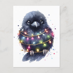 Cartão Postal Adorável Natal Raven