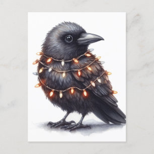 Cartão Postal Adorável Natal Raven