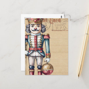 Cartão Postal Adorável Nutcraker de Natal Vintage