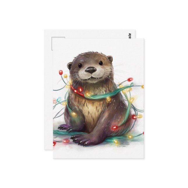 Cartão Postal Adorável Outras Luzes de Natal Arte AI (Frente/Verso In Situ)