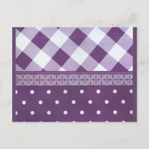 Cartão Postal Adorável padrão sem costura do Damask Purple