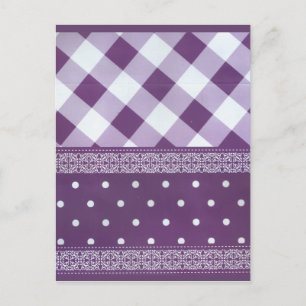 Cartão Postal Adorável padrão sem costura do Damask Purple