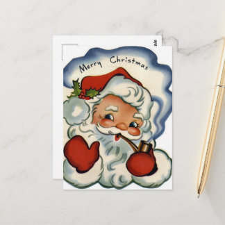 Cartão Postal Adorável Papai Noel Retrô