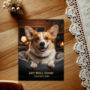 Cartão Postal Adorável Pembroke Welsh Corgi Recupere-se