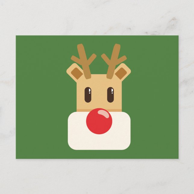 Cartão Postal Adorável Reindeer Cartoon Natal (Frente)