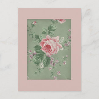 Cartão Postal Adorável Rosa vitoriano Vintage